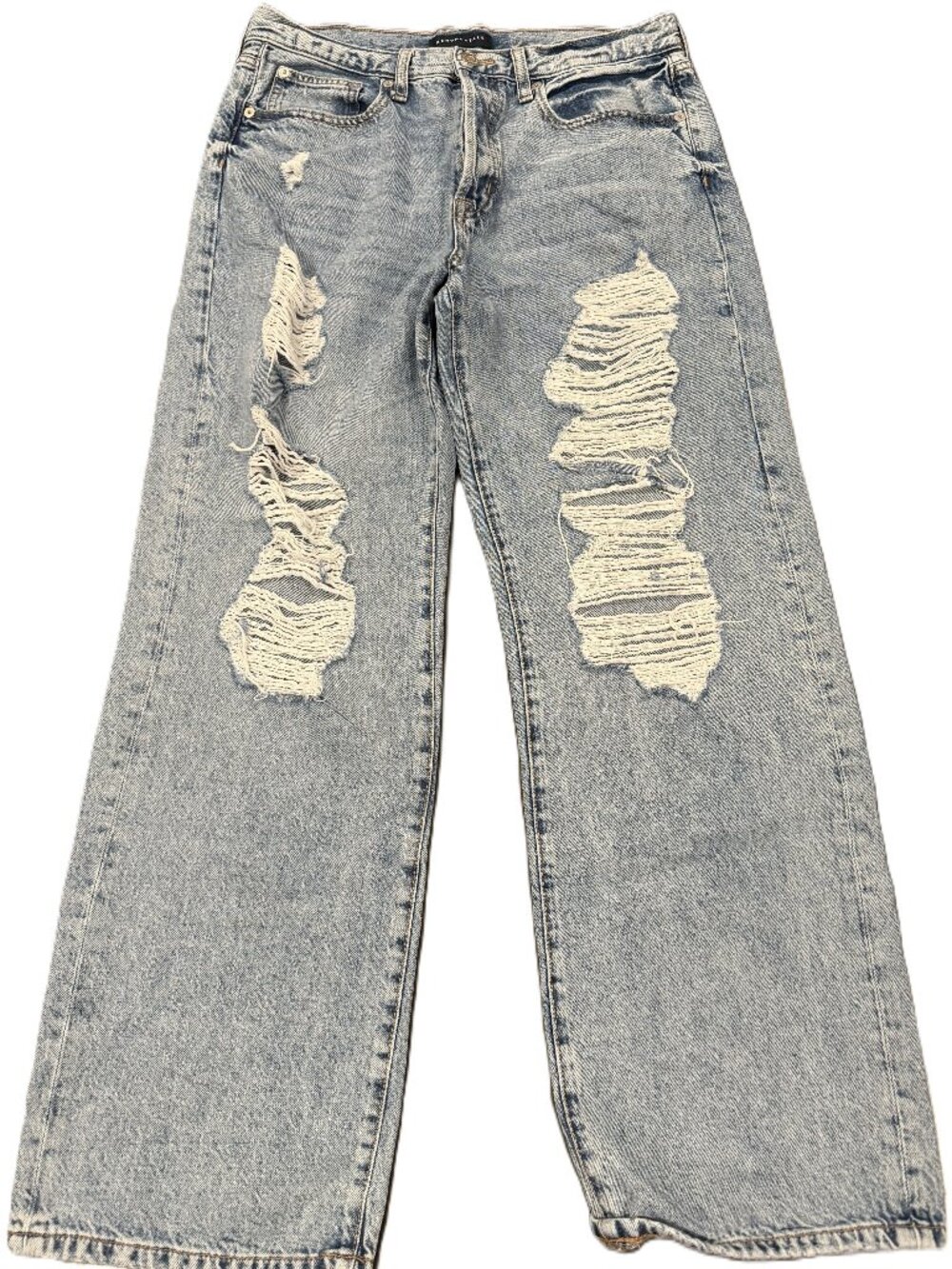 Aeropostale Women's High Rise Baggy Distressed Jeans Medium Wash Size 6R